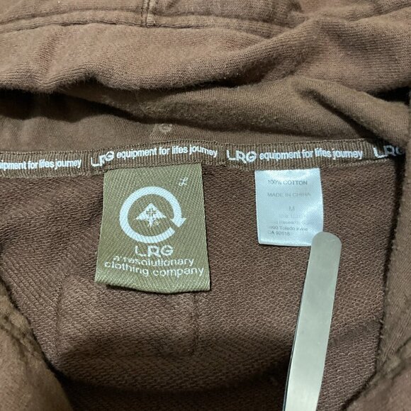 LRG Lifted Research Group Hoodie Mens M Brown Full Zip Pockets Grass Roots - Picture 7 of 13
